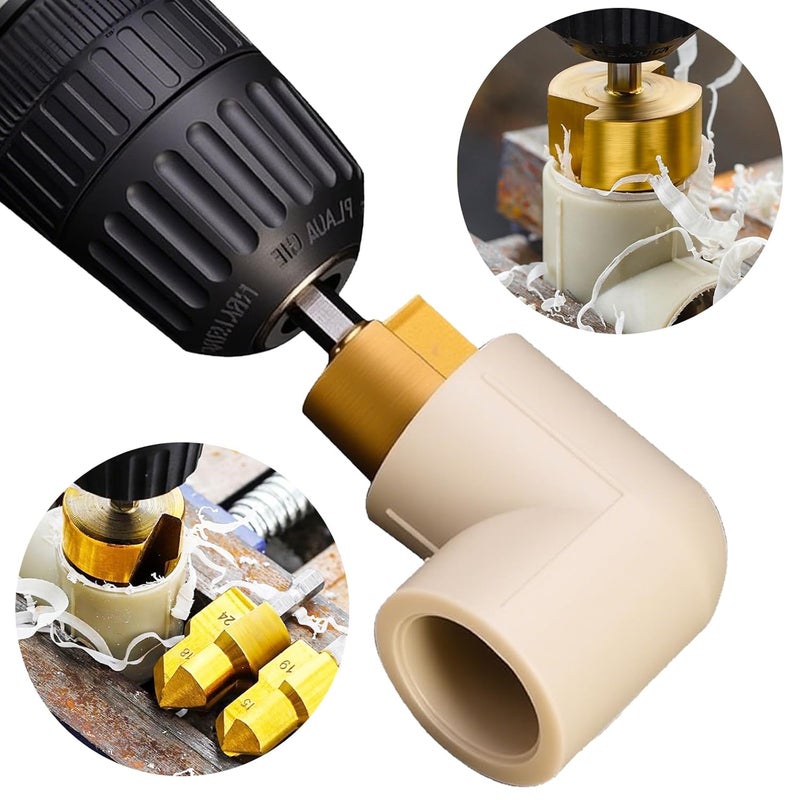 PILISPARK New PPR Pipe Threading and Reaming Tool Kit - Professional Threader for Plumbing, Electric Drill Style Threading Tool for 1/2“(DN15) 3/4“(DN20) PVC Pipe with Reaming Bit Set Great DIY Gift for Men - Image 4